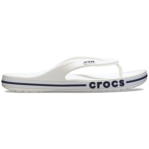 Crocs Unisex's Bayaband Flip Flop,White/Navy,43/44 EU