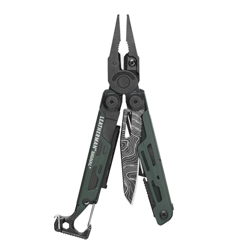 Leatherman Signal – Hochwertiges Multi-Tool mit 19 praktischen Werkzeugen – Multifunktionstool für den Outdoor- und Camping-Bereich – Grün