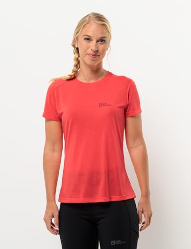 Jack Wolfskin Damen Vonnan S/S W T-Shirt, Vibrant Red, S EU