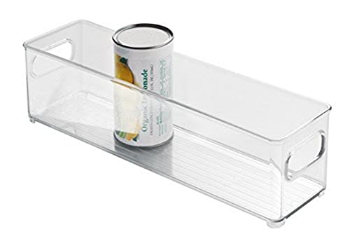 iDesign 75030 Fridge Freeze Binz Kühlschrankbox, stapelbarer Aufbewahrungsbehälter aus Kunststoff, durchsichtig Transparent