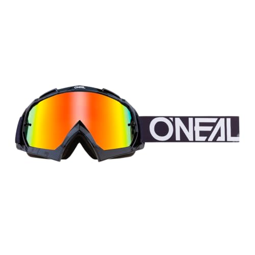 O'NEAL | Fahrrad- & Motocross-Brille | MX MTB DH FR Downhill Freeride | Hochwertige 1,2 mm-3D-Linse für ultimative Klarheit, UV-Schutz | B-10 Goggle | Erwachsene Unisex | Schwarz Weiß | One Size