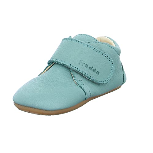 Froddo Kinder Halbschuh G1130005 Leder Pflanzlich Klettverschluss Hausschuh Krabbelschuh Lauflernschuh Kleinkind Baby Atmungsaktiv Elastisch Flexibel Leicht Grün (Mint) Größe 18 EU