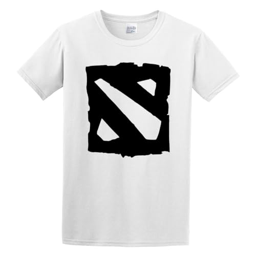 Dota 2 Logo Science Fiction Pullover top Round Collar Printing Cute T-Shirt White M