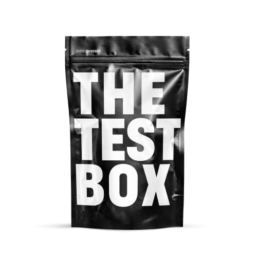 Whey Protein Test Box - Vanille - Cookies & Cream - Erdbeere - Schokolade 30g + Shaker - Produziert in Deutschland aus regionaler Milch - BetterProtein® - Eiweißpulver zum Muskelaufbau und Abnehmen -