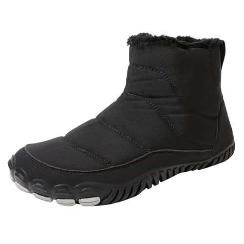 BarfußSchuhe Winterstiefel Damen Herren Winter Warm GefüTtert Winterschuhe BarfußStiefel Wide Toe Zehenbox Minimalist Thermostiefel Wasserdicht Outdoor Wanderschuhe Anti-Rutsch Schneestiefel Unisex