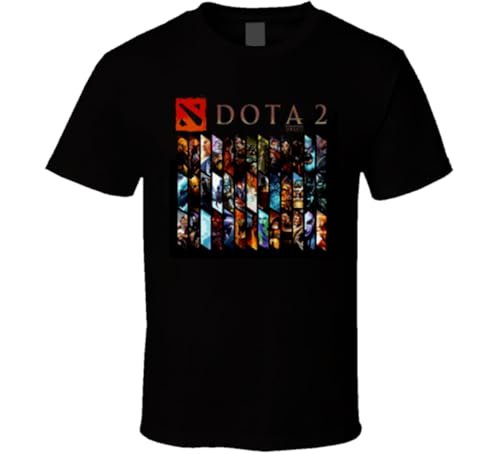 Dota 2 Heroes Online Game Logo Tee Shirt Tshirt Men's BlackLarge