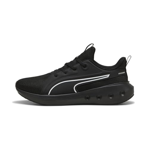 PUMA Unisex Softride Carson Road Running Shoe, Black Black White, 45 EU