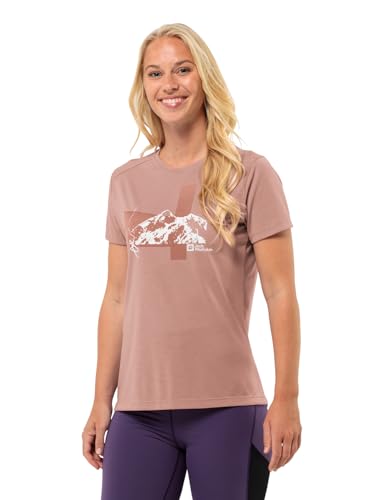 Jack Wolfskin Damen Vonnan S/S Graphic W T-Shirt, Rose Dawn, XXL EU