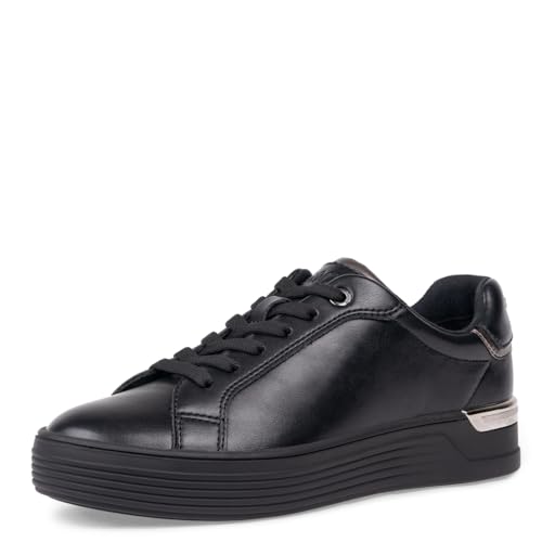 s.Oliver Damen Sneaker flach mit Schnürsenkeln Low Top, Schwarz (Black Comb.), 38 EU