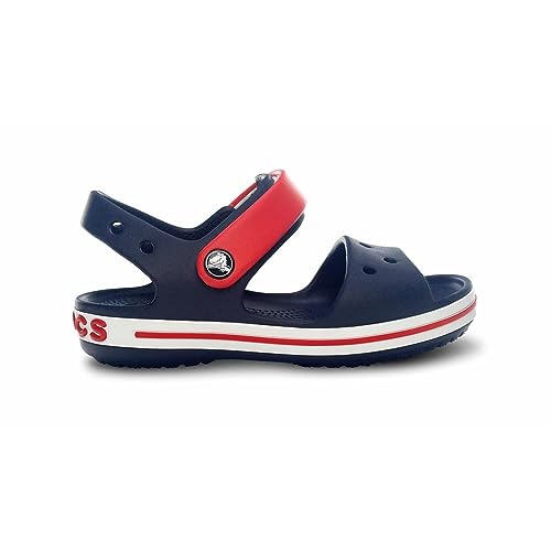 Crocs Crocband Sandalen – Unisex Kindersandalen – Leicht und mit sicherer Passform – Navy/Rot – Größe 24-25