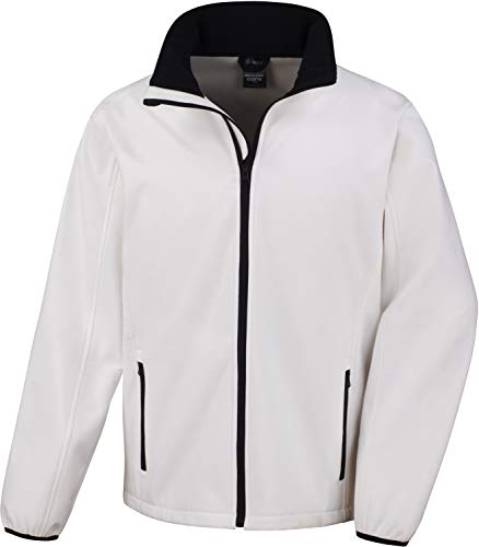 Result Herren Core bedruckbare Softshell Jacke, Weiß (WHI/Blk), M