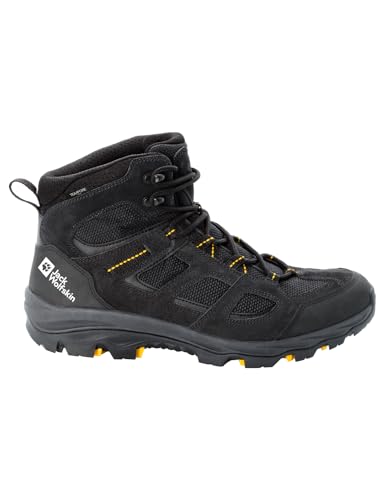 Jack Wolfskin Herren Vojo 3 Texapore Mid M Outdoorschuhe, Black Burly Yellow Xt, 42.5 EU