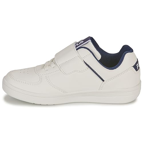FILA C. Court Velcro Kids Sneaker, White-Medieval Blue, 33 EU