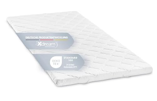 XDREAM Pure | Ergonomischer Matratzentopper mit bequemem Komfortschaumkern | Bänder zur Befestigung | Öko-Tex Zertifiziert | 100 x 200 cm