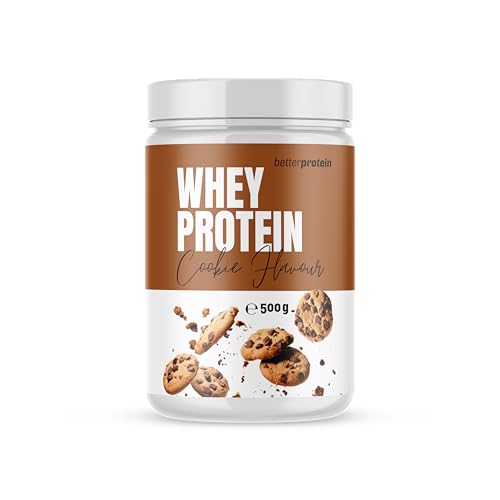 Whey Protein - Cookie 500g - Produziert in Deutschland aus regionaler Milch - BetterProtein® - Eiweißpulver zum Muskelaufbau und Abnehmen - Dose