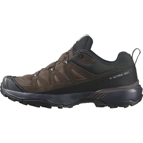 Salomon X Ultra 360 Leather Gore-Tex Wasserdichte Herren Wanderschuhe, Outdoor-bereit, Grip, Schutz bei jedem Wetter, Dark Earth, 43 1/3