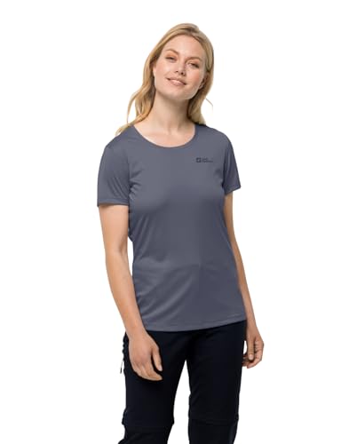 Jack Wolfskin Damen Tech W T Shirt Shortsleeve, Dolphin, L EU