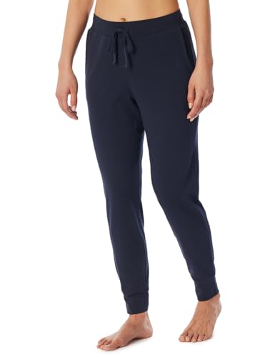 Schiesser Damen Schlafhose lang mit Bündchen-Mix + Relax Pyjamaunterteil, dunkelblau_182271, 40