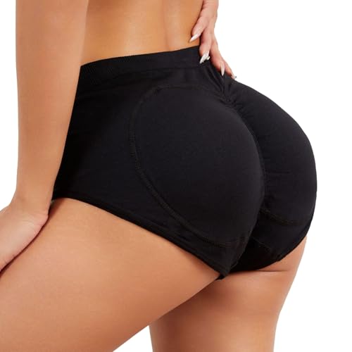 ZENGSING Damen Push Up Unterhose, Butt Lifter Höschen, Frauen Enhancers Fake Ass, Figurformende Miederslip, Hip Enhancer Shapewear, Po Heber Unterhose (Schwarz, M)