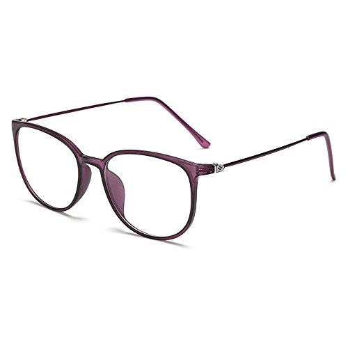 lasree Mode Brille Volle Felgen Kurzsichtig Myopie Alltag Verwendung Mens Womens Fashion Abstand Brille -4.00 Linsen Lila Rahmen Brillen