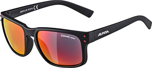 ALPINA KOSMIC - Verspiegelte und Bruchsichere Sonnenbrille Mit 100% UV-Schutz Für Erwachsene, black matt, One Size