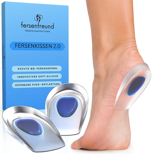 FERSENFREUND© Premium Fersensporn Einlagen - NEUHEIT 2024 - Fersenkissen Geleinlagen aus 100% ECHTEM SILIKON - Fersenkeil Gelkissen für Schuhe Ferse Gel Schuheinlagen Fersenpolster Gelpads (Herren)