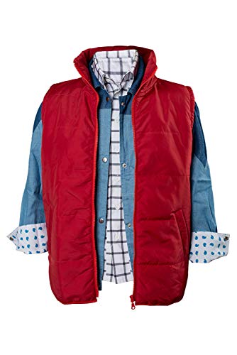 Daiendi Unisex Erwachsene Marty McFly Cosplay Kostüm Komplettset Outfits Oberteil+Hemd+Weste Halloween Karnevalsanzug