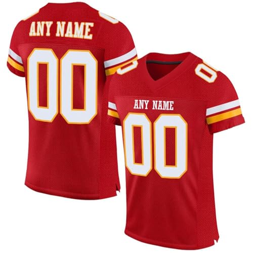 Personalisiert American-Football-Trikot Custom Football Jersey Personalized Stitched/Printed Team Name & Number Sports Uniform Men Women Youth Herren Sporthemden Schnelltrocknend Atmungsaktiv T-Shirt