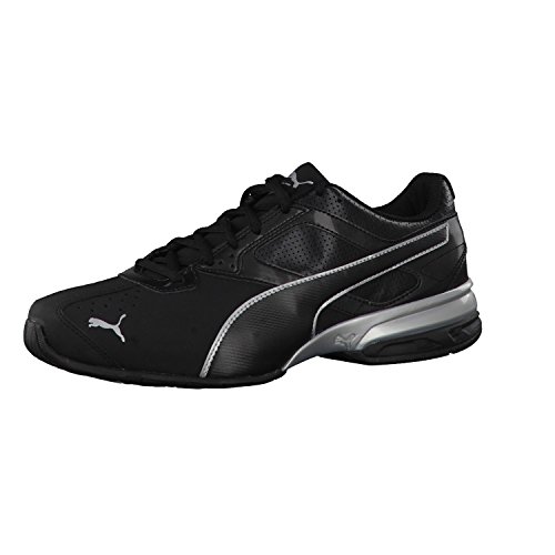 Puma Tazon 6, Herren Laufschuhe Laufschuhe, Schwarz(Black/Puma Silver), 40.5 EU