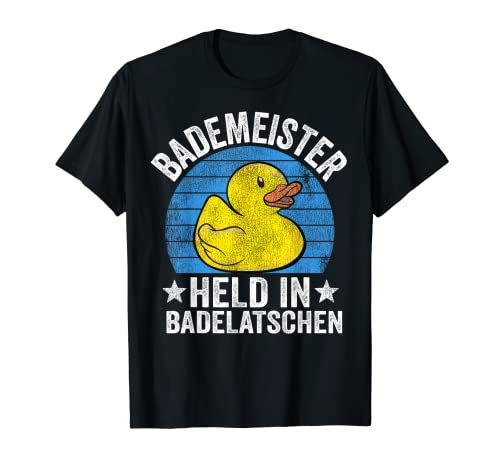 Held in Badelatschen Rettungsschwimmer Lustiges Bademeister T-Shirt