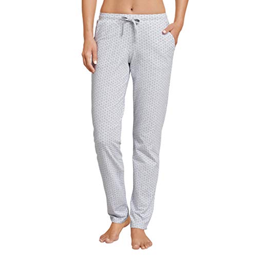 Schiesser Damen Mix & Relax Jerseyhose lang Schlafanzughose, Grau (Grau-Mel. 202), 38