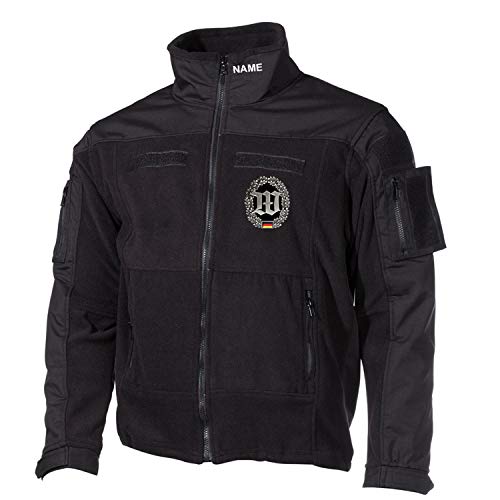 Copytec Combat Fleecjacke Wachbataillon Wachsoldat Barett-Abzeichen GRATIS Name #30561, Größe:XL, Farbe:Schwarz