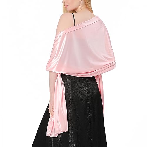 Ladiery Damen Seide Satin Stola Festlich,Shawl für Brautkleider Abendkleider Sommer Elegante Party Weicher Schal