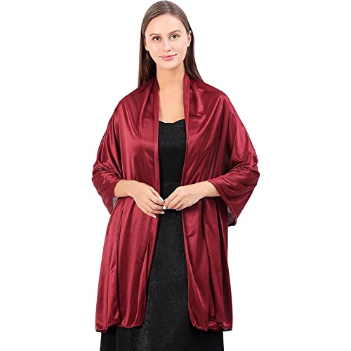 Ladiery Damen Seide Satin Stola Festlich,Shawl für Brautkleider Abendkleider Sommer Elegante Party Weicher Schal