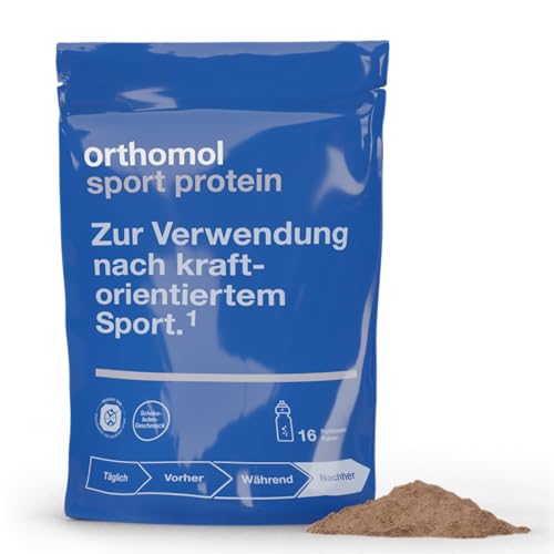 Orthomol Sport Protein - Schoko Proteinshake aus Molkeprotein Isolat Pulver - Proteinpulver mit BCAA & Kreatin - Nahrungsergänzungsmittel Muskelaufbau