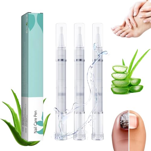 Nail Care Pen, 3 Stück Nagelpilz Stift，Nagelpflegestift für Nägel, Nagelpilz Nagellack für Gesunde Fingernägel & Fußnägel, Schnelles Wachstum, Natürlicher Nagelhärter mit Aloe Vera,Teebaumöl,Vitamin C