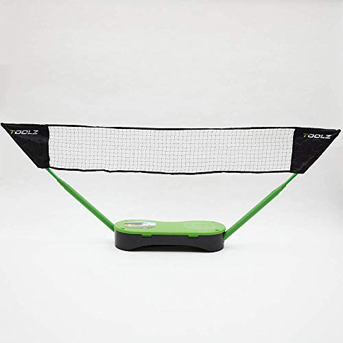 TOOLZ Portable 2in1 Tennis- and Badminton Net – Mobiles Netz für Badminton, Tennis oder Volleyball – Mit unterschiedlichen Schlägern, Bällen & 2 Netzen