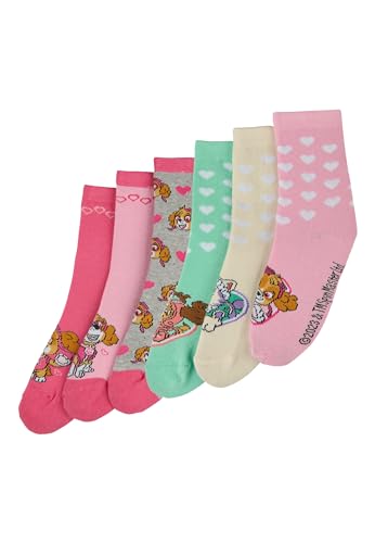 ONOMATO! Socken Kinder | Paw Patrol | Kindersocken Mädchen | 6 Paar | Mit Skye, Zuma und Everest | Strümpfe für Mädchen | Lustige Socken | Geschenke für Mädchen