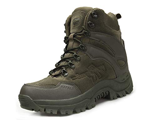 IYVW A09 A Wüste Armee Combat Patrol Tactical Einsatzstiefel mit Reissverschluss Seude Leder Jungle Stiefel Tactical Boot Grün 44EU