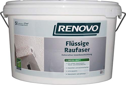 Renovo Rauhfaser flüssig Strukturfarbe Weiss Matt 5 L