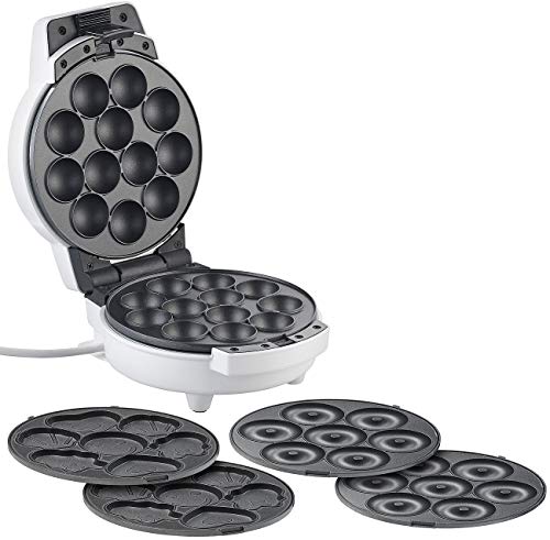 Rosenstein & Söhne Cake Pop Maker: 3in1-Donut-, Cupcake- und Cakepop-Maker, antihaftbeschichtet, 600 Watt (Donutmaker 3in1, Snack Maker, Geschenkideen)