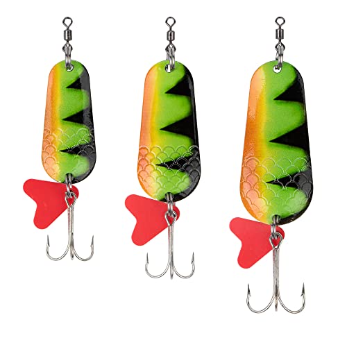 Zite Fishing Blinker-Set 16g / 26g / 34g - Hechtköder Hecht-Blinker Zander-Köder Barsch-Angelköder - Raubfisch Köder-Set - Löffel-Blinker Angeln (Barsch-Firetiger)