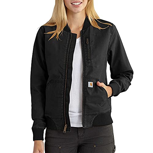 Carhartt Damen Rugged Flex® Relaxed Fit Canvas-Jacke, Schwarz, S