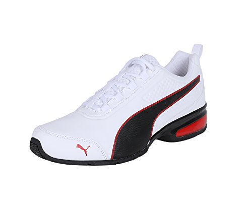 PUMA Unisex Leader VT SL Laufschuhe, Puma White-Puma Black-Flame Scarlet, 46 EU