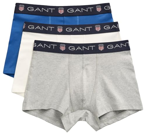 GANT Herren Shield Trunk 3-Pack Boxershorts, Light Grey Melange, L