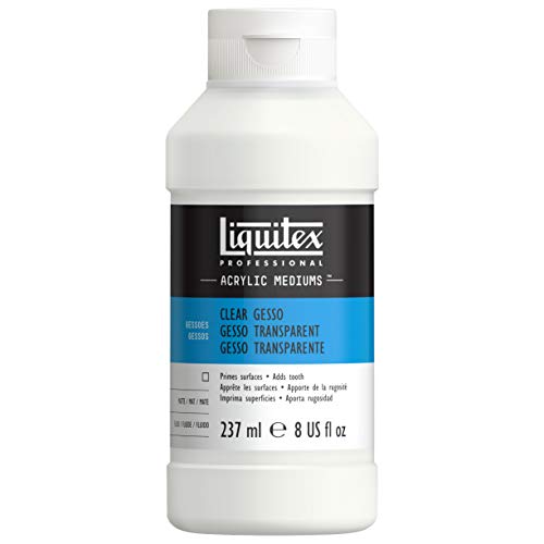 Liquitex 7608 Professional klares Gesso, Universalgrundierung für Acrylfarben, licht und alterungsbeständiger Primer, gebrauchsfertig - 237ml Flasche, transparent