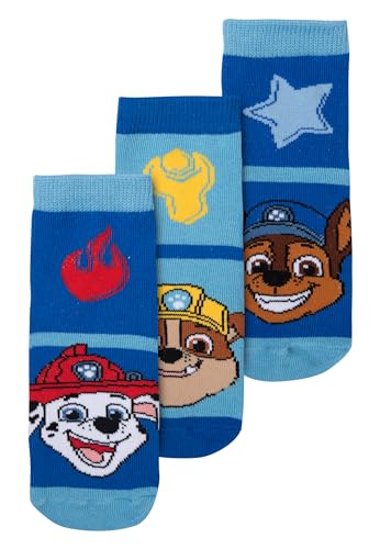 United Labels Paw Patrol Socken für Jungen - Kinder Sneaker Kindersocken Söckchen Blau (3er Pack) (DE/NL/SE/PL, Numerisch, 27, 30, Regular, Blau)