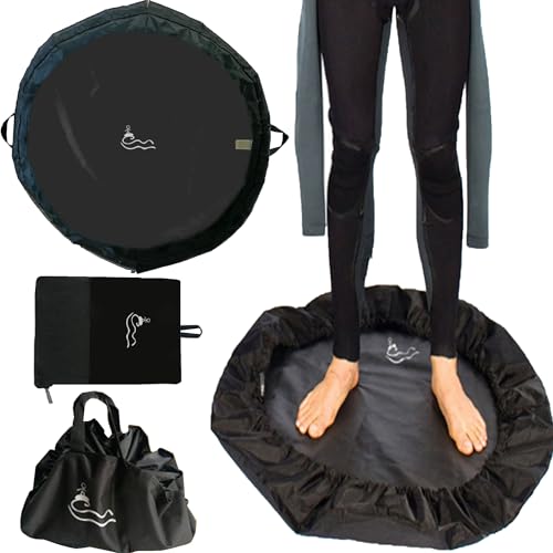 SUQ Wasserdicht Wechselmatte Neoprenanzug, Neoprenanzug-Wickelunterlage, Wetsuit Strand Wickelunterlage, Wasserdichter Neoprenanzug-Wechselsack für Frauen, 2 In 1 Change Mat Surf, Surfer (Schwarz)