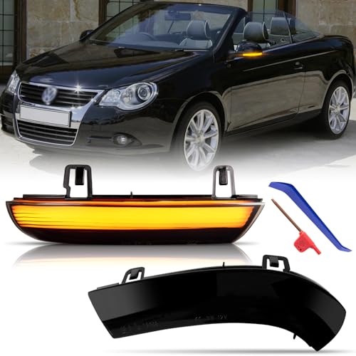 OZ-LAMPE LED Spiegelblinker für VW Golf 5 MK5 Variant GTI EOS Golf 6 Plus Passa-t B5.5-Typ 3BG B6 Typ 3C Prefacelift R36 Sharan Skoda Superb B5, LED Blinker mit Canbus Fehlerfrei, Schwarz