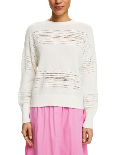 ESPRIT Damen 034ee1i306 Pullover, 110/Off White, Medium